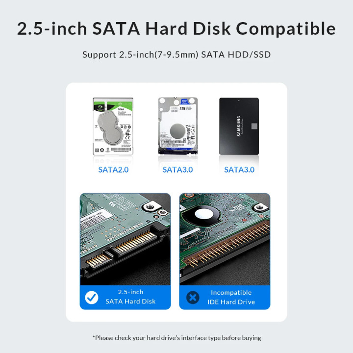 Външна кутия за диск Orico Storage Case, 2.5" USB-C - 2577C3-V1-BK - 2577C3-V1-BK-EP