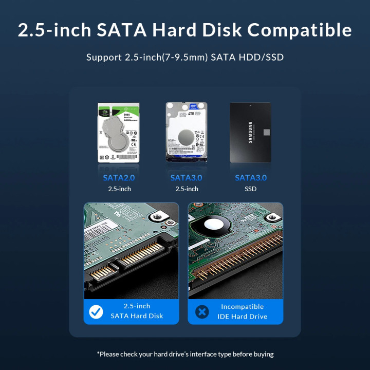 Външна кутия за диск Orico Storage Case, 2.5" USB3.0 Black - 2526U3-V1-BK - 2526U3-V1-BK-EP