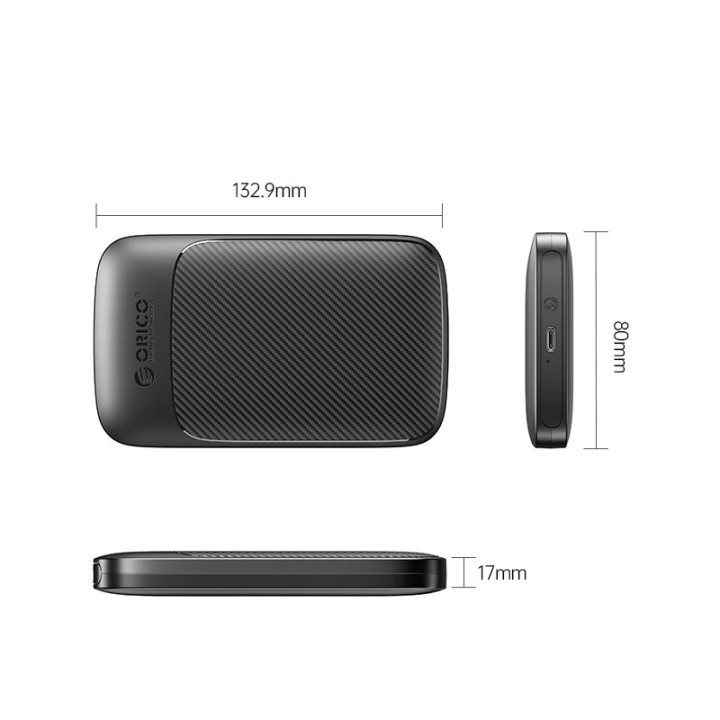 Външна кутия за диск Orico Storage Case, 2.5" USB-C - 2020C3-V1-BK - 2020C3-V1-BK-EP