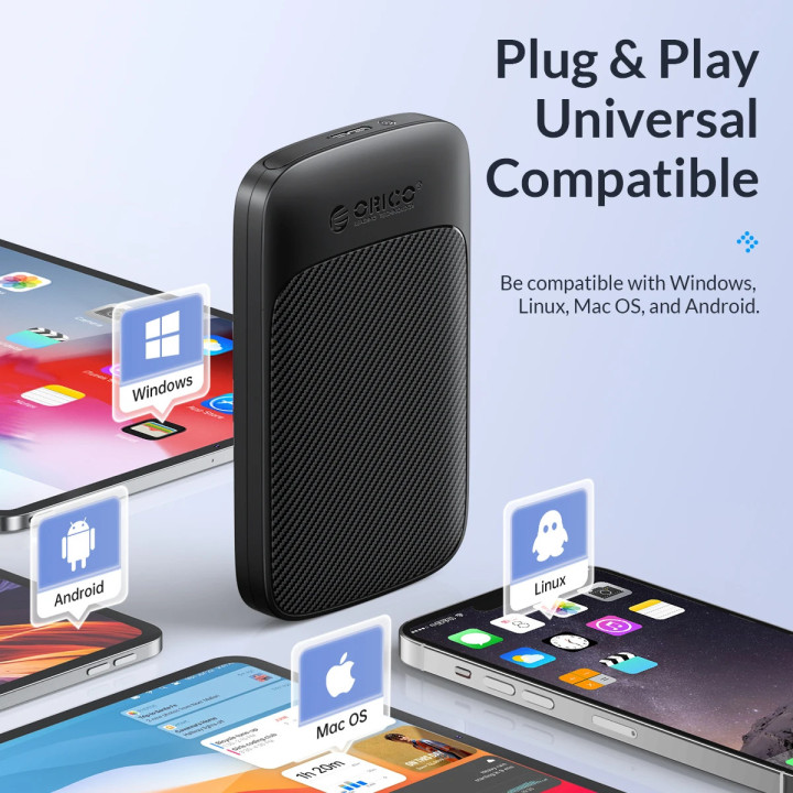 Външна кутия за диск Orico Storage Case, 2.5" USB-C - 2020C3-V1-BK - 2020C3-V1-BK-EP
