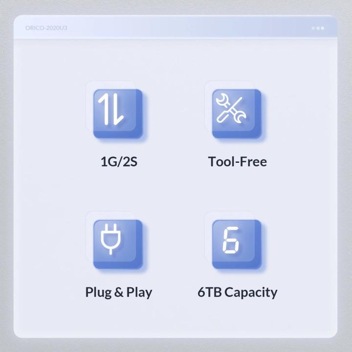 Външна кутия за диск Orico Storage Case, 2.5" USB-C - 2020C3-V1-BK - 2020C3-V1-BK-EP