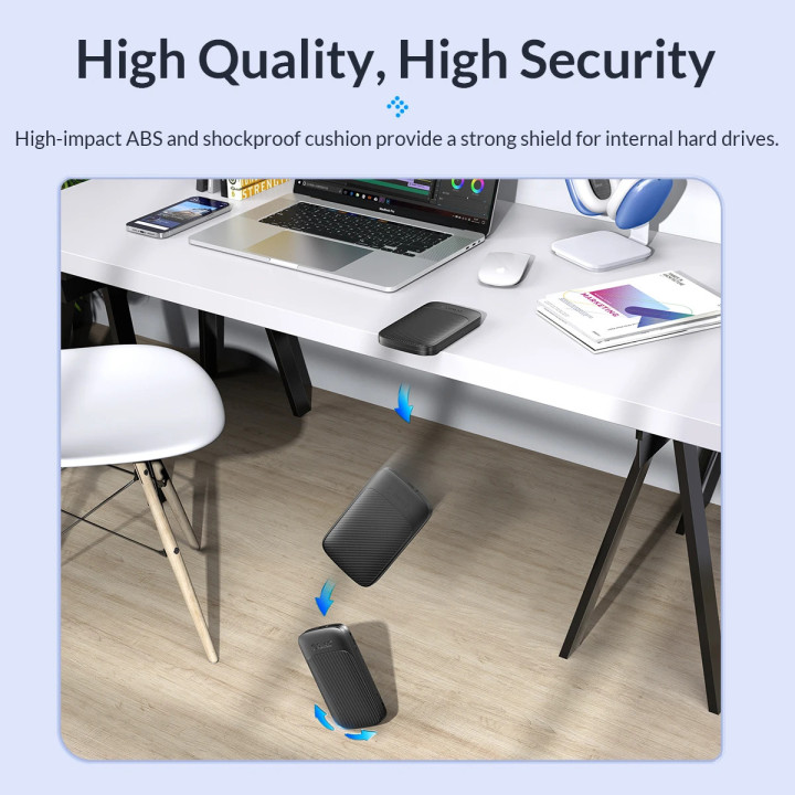 Външна кутия за диск Orico Storage Case, 2.5" USB-C - 2020C3-V1-BK - 2020C3-V1-BK-EP