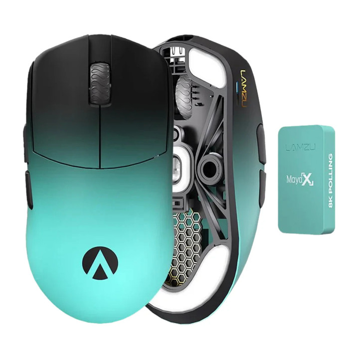 Професионална геймърска мишка Lamzu MAYA X 8K - Wireless Gaming Mouse - Aimlabs Edition - LAMZU-MAYA-X-AIMLABS