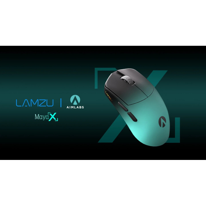Професионална геймърска мишка Lamzu MAYA X 8K - Wireless Gaming Mouse - Aimlabs Edition - LAMZU-MAYA-X-AIMLABS