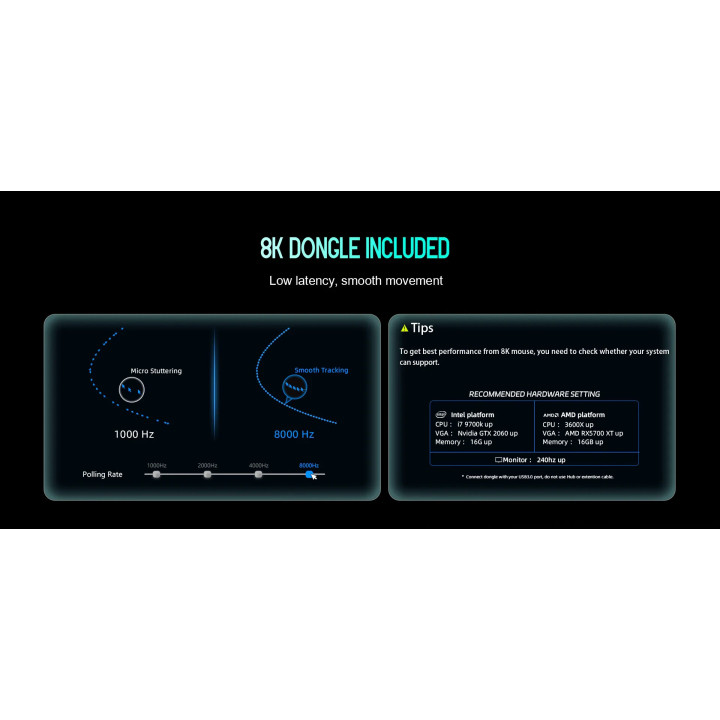 Професионална геймърска мишка Lamzu MAYA X 8K - Wireless Gaming Mouse - Aimlabs Edition - LAMZU-MAYA-X-AIMLABS