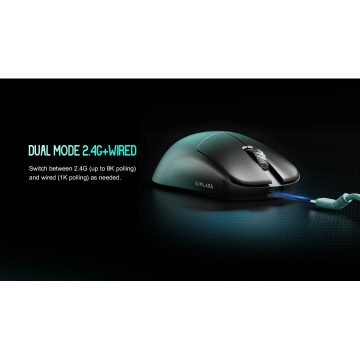 Професионална геймърска мишка Lamzu MAYA X 8K - Wireless Gaming Mouse - Aimlabs Edition - LAMZU-MAYA-X-AIMLABS