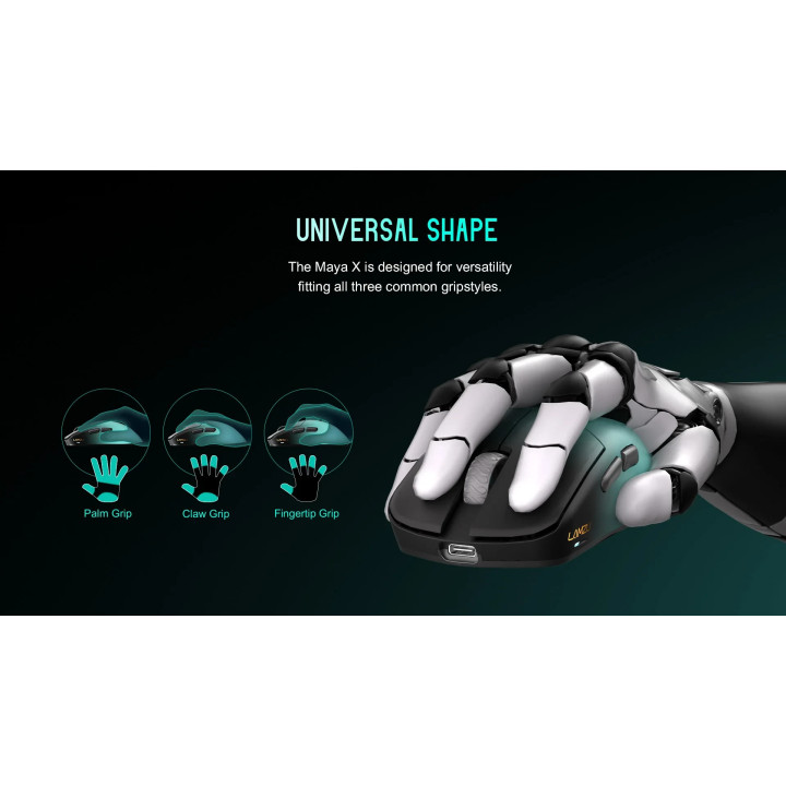 Професионална геймърска мишка Lamzu MAYA X 8K - Wireless Gaming Mouse - Aimlabs Edition - LAMZU-MAYA-X-AIMLABS