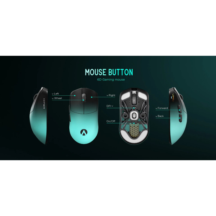 Професионална геймърска мишка Lamzu MAYA X 8K - Wireless Gaming Mouse - Aimlabs Edition - LAMZU-MAYA-X-AIMLABS