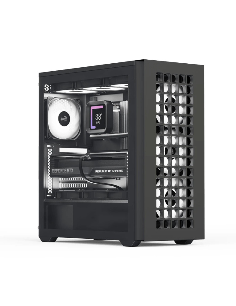 Кутия за компютър AeroCool D502A Black, Addressable RGB, ATX - D502A-G-BK-v1