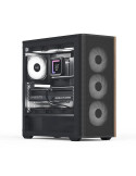 Кутия за компютър AeroCool D501A Black, Addressable RGB, Wood, ATX - D501A-G-BK-v2