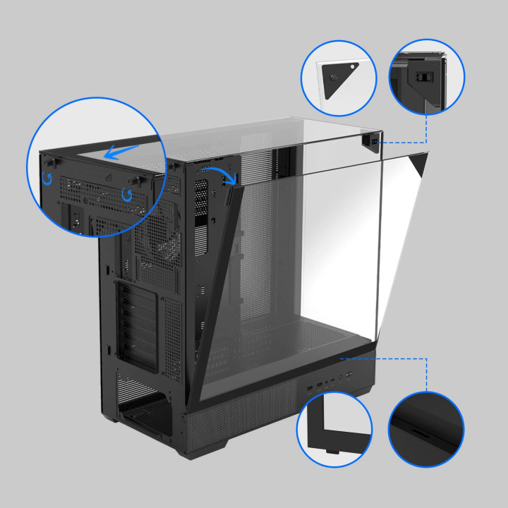 Кутия за компютър Zalman P40 Prism, ATX, Black - ZM-P40-PRISM-BK