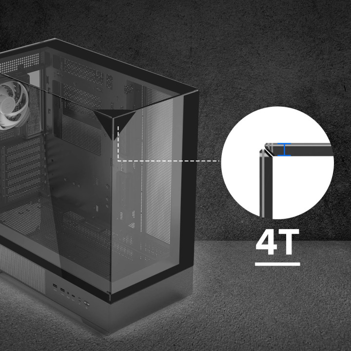 Кутия за компютър Zalman P40 Prism, ATX, Black - ZM-P40-PRISM-BK