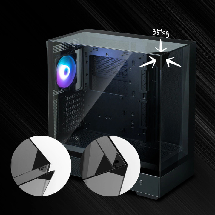 Кутия за компютър Zalman P40 Prism, ATX, Black - ZM-P40-PRISM-BK
