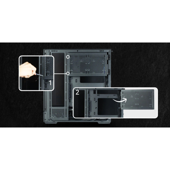 Кутия за компютър Zalman P40 Prism, ATX, Black - ZM-P40-PRISM-BK