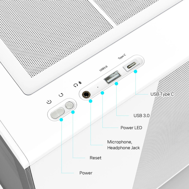 Кутия за компютър Zalman P10, mATX, White - ZM-P10-WH