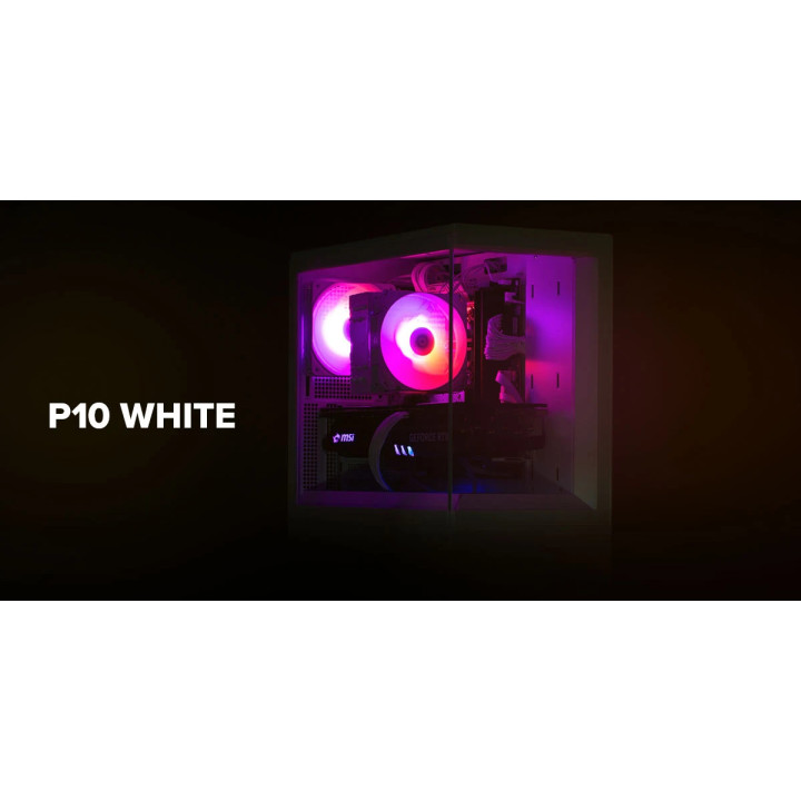 Кутия за компютър Zalman P10, mATX, White - ZM-P10-WH