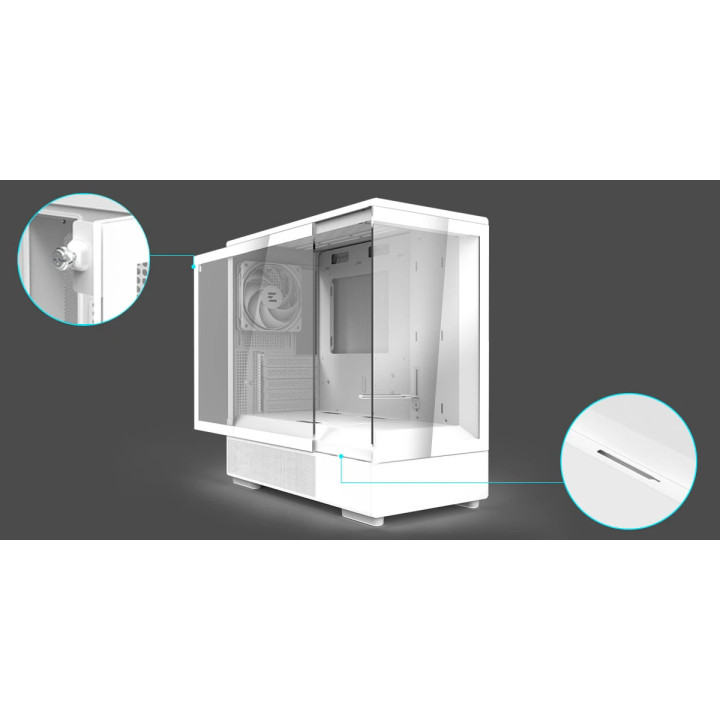 Кутия за компютър Zalman P10, mATX, White - ZM-P10-WH