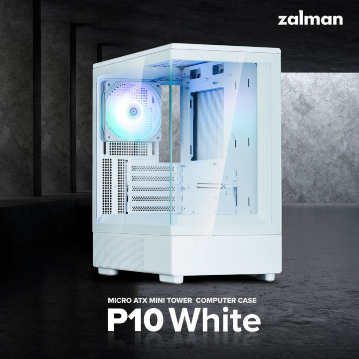 Кутия за компютър Zalman P10, mATX, White - ZM-P10-WH