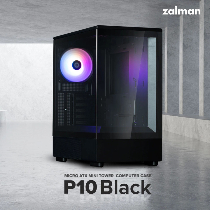 Кутия за компютър Zalman P10, mATX, Black - ZM-P10-BK