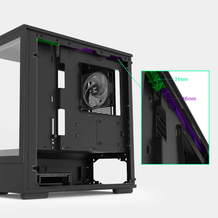 Кутия за компютър Zalman P10, mATX, Black - ZM-P10-BK