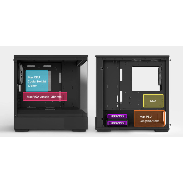 Кутия за компютър Zalman P10, mATX, Black - ZM-P10-BK
