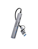 Хъб Orico HUB USB-C 5 port - USB3.0 x 1, USB2.0 x 2, USB-C x 2, Aluminium - YSA4-U2-GY