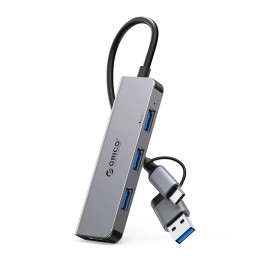 Хъб Orico HUB USB-C/USB-A 4 port - USB3.0 x 1, USB2.0 x 3, Aluminium - YSA5-U3-GY