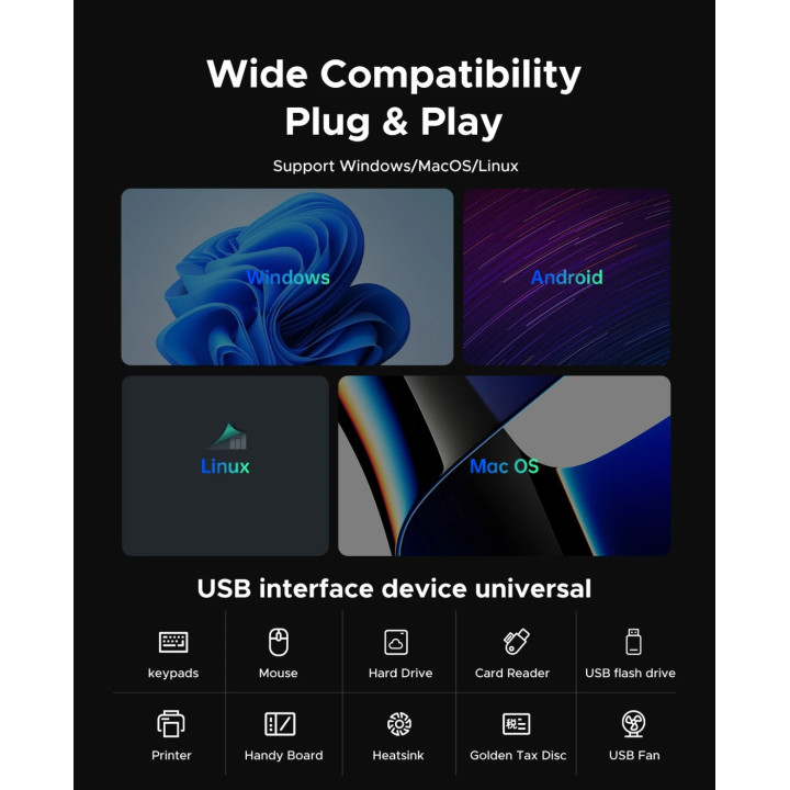 Хъб Orico HUB USB-C/USB-A 4 port - USB3.0 x 1, USB2.0 x 3, Aluminium - YSA5-U3-GY