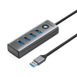 Хъб Orico HUB USB3.0 4 port, Aluminium, Grey - PDD4U-U3-015-GY