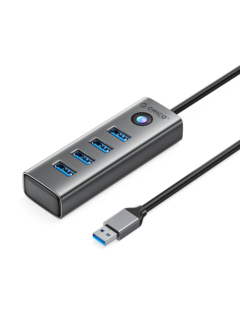 Хъб Orico HUB USB3.0 4 port, Aluminium, Grey - PDD4U-U3-015-GY