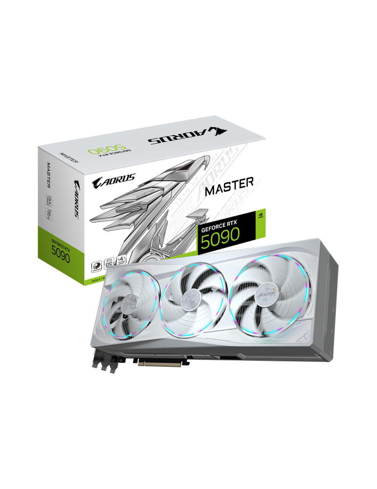Видео карта Gigabyte AORUS GeForce RTX 5090 MASTER ICE 32GB GDDR7, 512 bit - GV-N5090AORUSM ICE-32GD