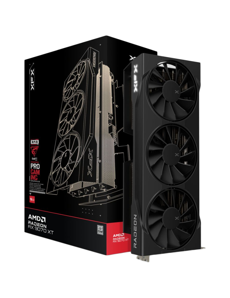 Видео карта XFX Swift AMD Radeon RX 9070XT Triple fan Gaming Edition with 16GB GDDR6 - RX-97TSWF3B9