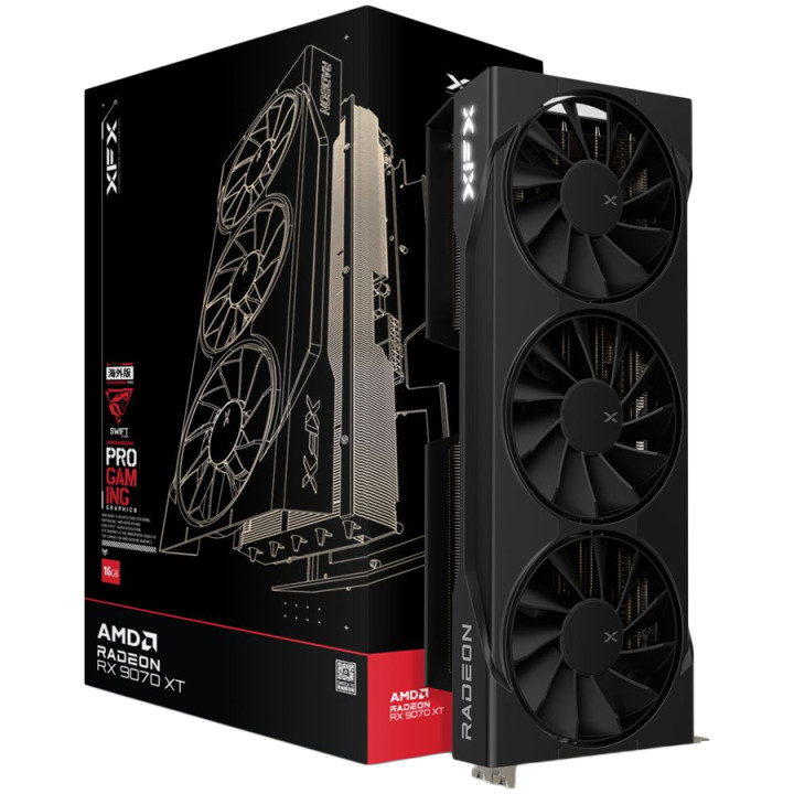 Видео карта XFX Swift AMD Radeon RX 9070XT Triple fan Gaming Edition with 16GB GDDR6 - RX-97TSWF3B9