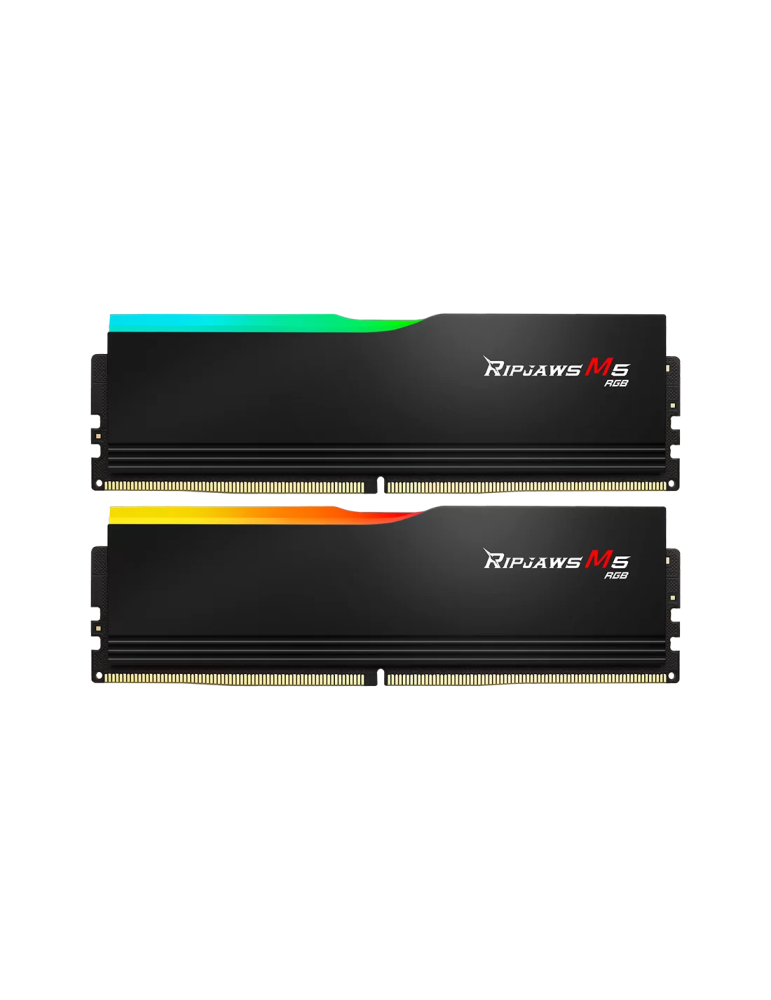 RAM памет G.SKILL 64GB(2x32GB) DDR5 6000MHz Ripjaws M5 RGB Black, Intel XMP - F5-6000J2836G32GX2-RM5RK