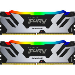 RAM памет Kingston 64GB(2x32GB) DDR5 PC5-51200 6400MHz Fury Renegade Silver RG - KF564C32RSAK2-64