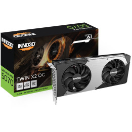 Видео карта Inno3D GeForce RTX 5070 12GB GDDR7 Twin X2 OC, 192bit - N50702-12D7X-195064N