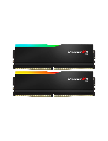 RAM памет G.SKILL 64GB(2x32GB) DDR5 6000MHz Ripjaws M5 RGB Black, Intel XMP - F5-6000J3238G32GX2-RM5RK