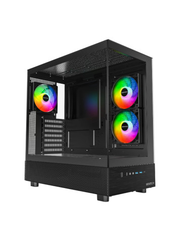 Геймърски компютър ION XR ARGB Black с процесор AMD Ryzen 7 7800X3D, видео карта RTX 5070 EAGLE OC SFF 12GB GDDR7, RAM 32GB(2x16GB) DDR5 6000MHz, SSD 1TB Gen 4X4 M.2 NVMe, WiFi6E
