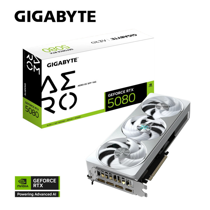 Видео карта Gigabyte GeForce RTX 5080 AERO OC 16GB GDDR7 - GV-N5080AERO OC-16GD