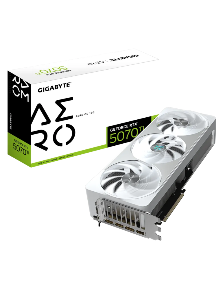 Видео карта Gigabyte GeForce RTX 5070 Ti AERO OC 16GB, 256 bit - GV-N507TAERO OC-16GD