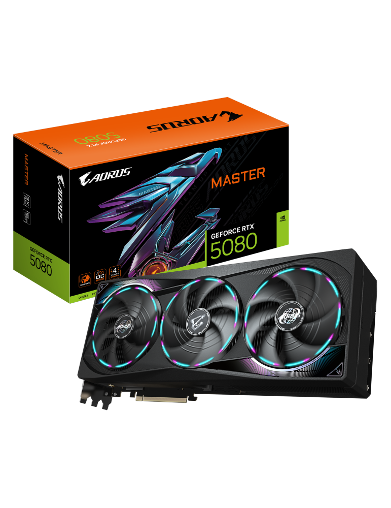 Видео карта Gigabyte AORUS GeForce RTX 5080 MASTER 16GB GDDR7 - GV-N5080AORUS M-16GD