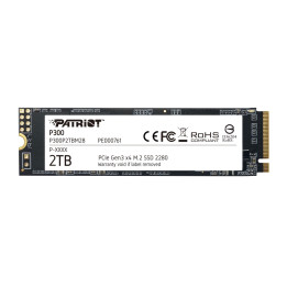 SSD диск Patriot 2TB P300 M.2 2280 PCIE, 2100/1650 MB/s - P300P2TBM28