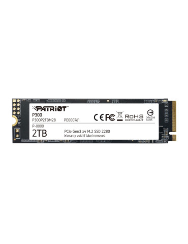 SSD диск Patriot 2TB P300 M.2 2280 PCIE, 2100/1650 MB/s - P300P2TBM28