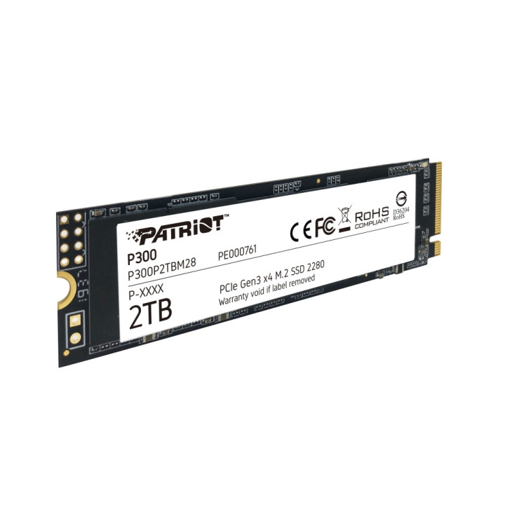 SSD диск Patriot 2TB P300 M.2 2280 PCIE, 2100/1650 MB/s - P300P2TBM28