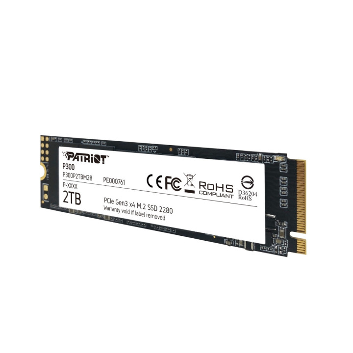 SSD диск Patriot 2TB P300 M.2 2280 PCIE, 2100/1650 MB/s - P300P2TBM28