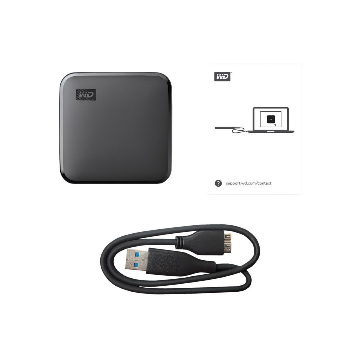 Външен SSD диск Western Digital 2TB Elements SE, USB 3.0, Черен - WDBAYN0020BBK