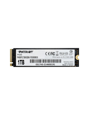 SSD диск Patriot 1TB P400 M.2 2280 PCIE Gen4 x4, 5000/4800 MB/s - P400P1TBM28H