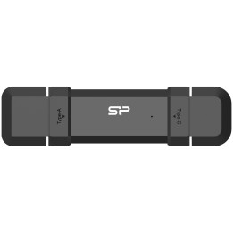 SSD диск Silicon Power 250GB DS72 USB Type-A and USB Type-C 3.2 Gen 2 Black - SP250GBUC3S72VPK