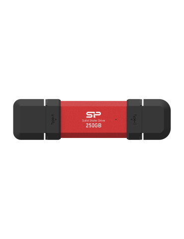 Външен SSD диск Silicon Power 250GB DS72 Red - SP250GBUC3S72VPR