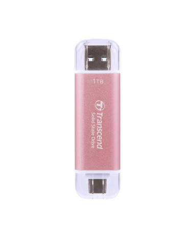 Външен SSD диск Transcend 1TB ESD310P, USB 10Gbps, Type C/A, Pink - TS1TESD310P